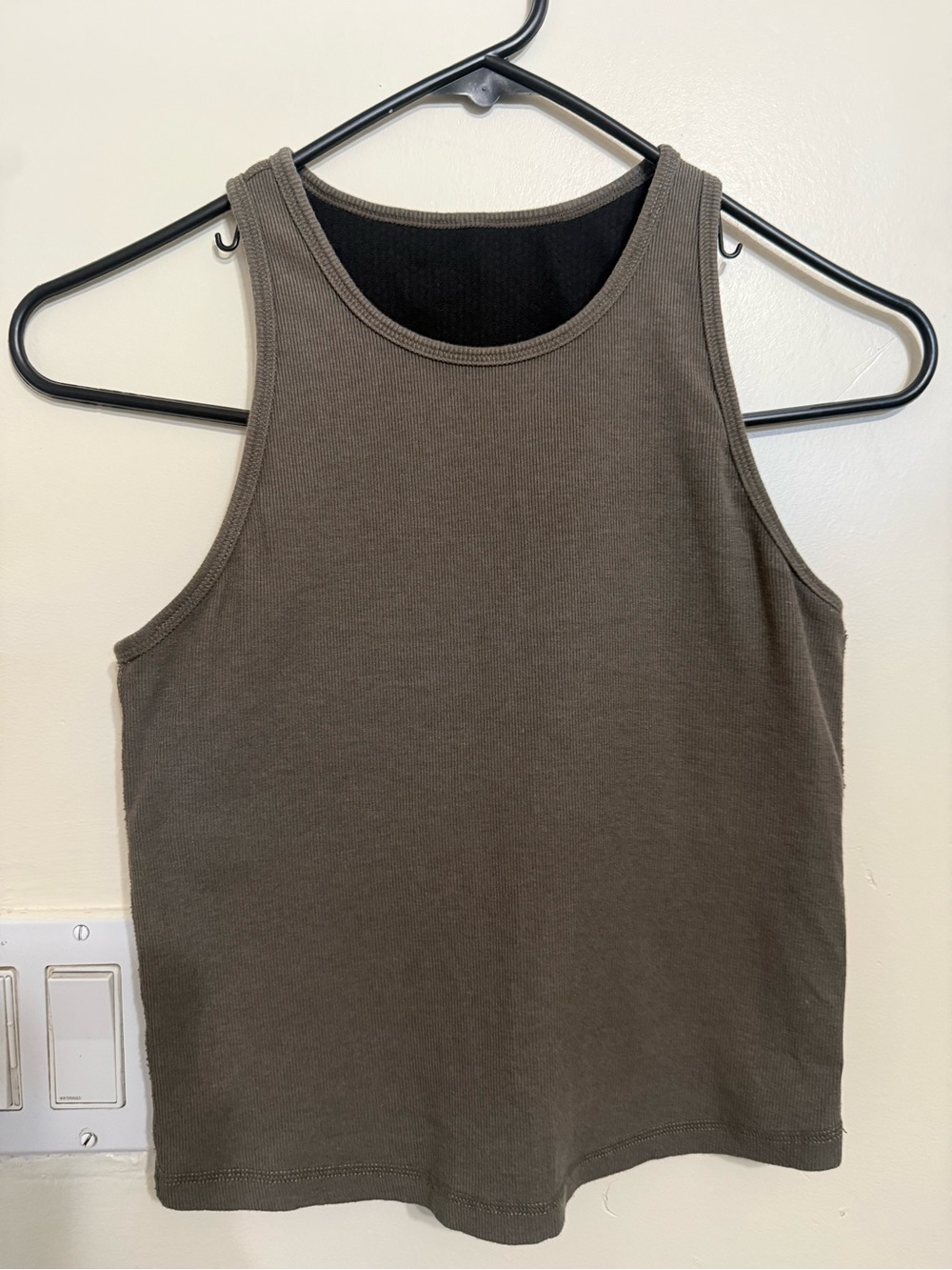 Vuori Olive Green Ribbed Tank Top